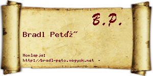 Bradl Pető névjegykártya